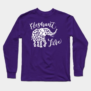 Elephant Love Elephants White Elephant Hearts Long Sleeve T-Shirt